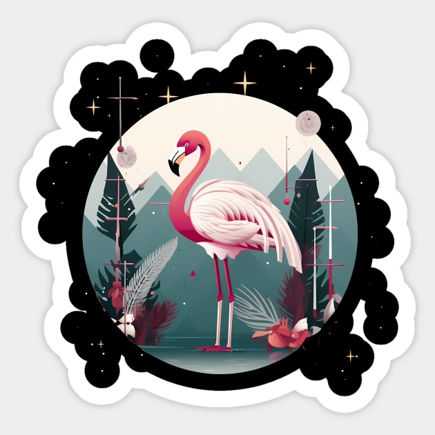 Flamingo Flock Sunset, Love Flamingos Sticker by dukito